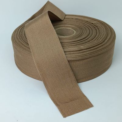 Vintage grossgrain - ribslint donker mosterd Vintage hoedenlint 40 mm polyester donker mosterd