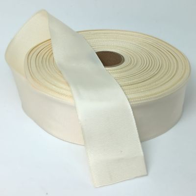 Vintage grossgrain - ribslint gebroken wit Vintage hoedenlint 40 mm polyester gebroken wit