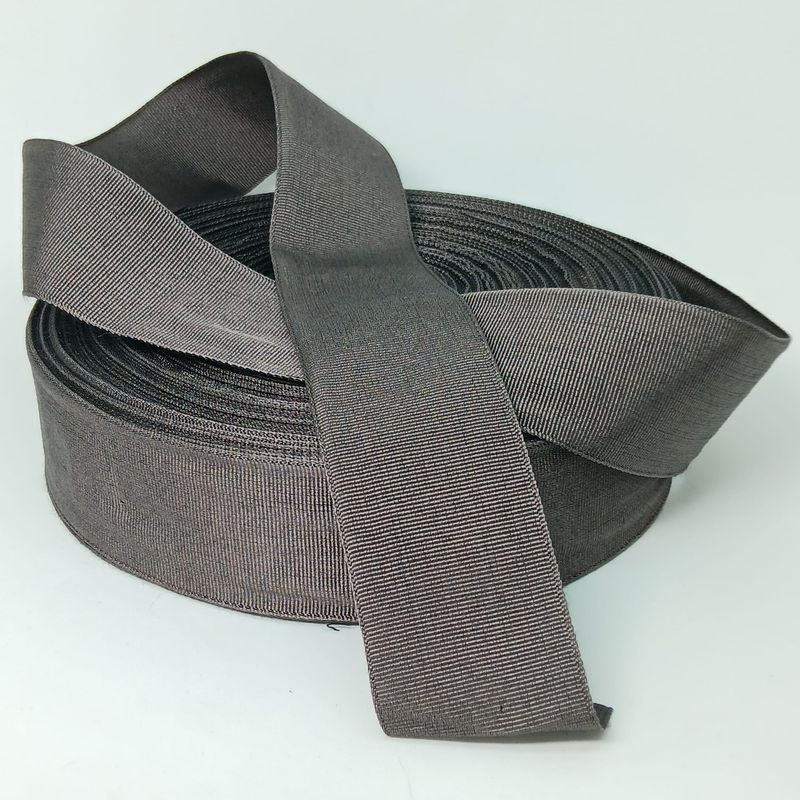 Vintage hoedenlint 40 mm polyester antraciet grijs