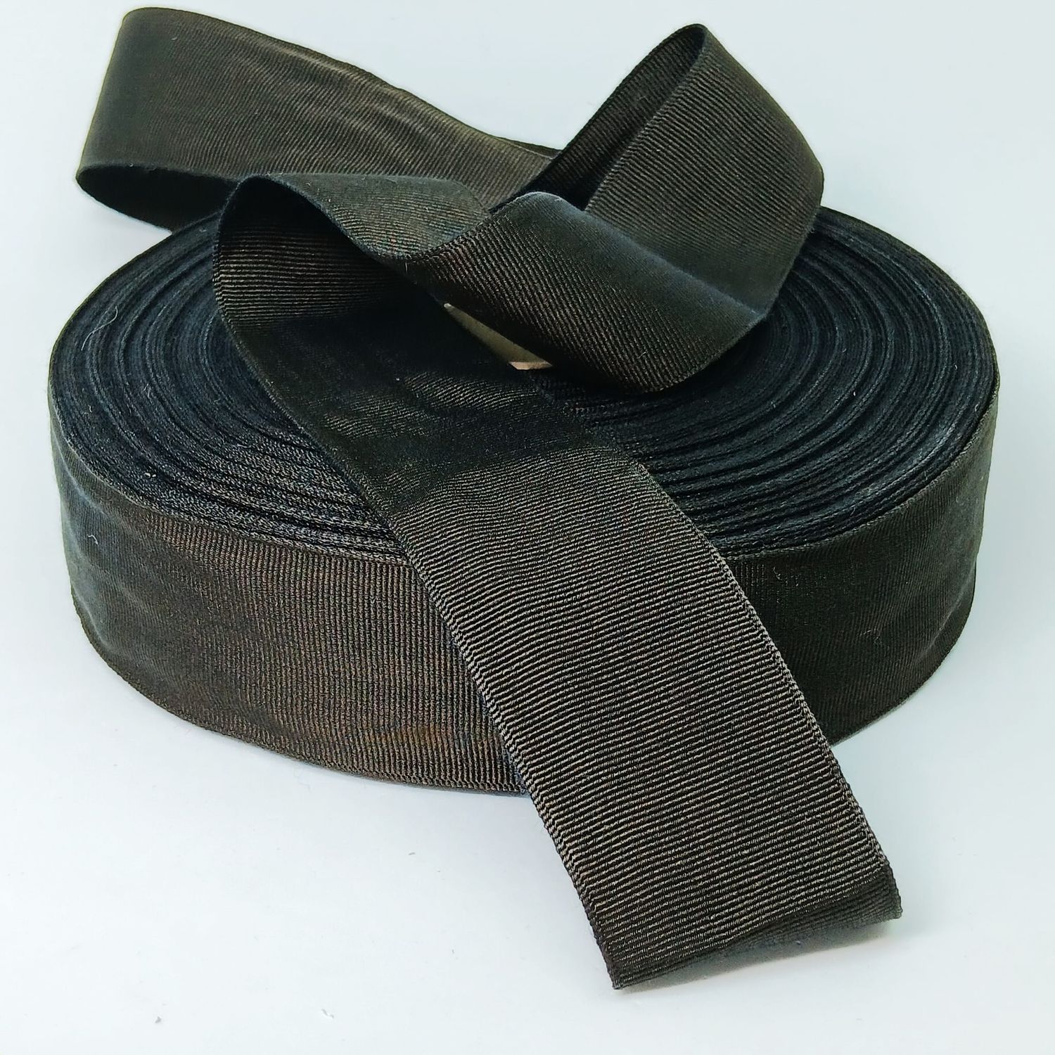 Vintage hoedenlint 40 mm polyester donker bruin