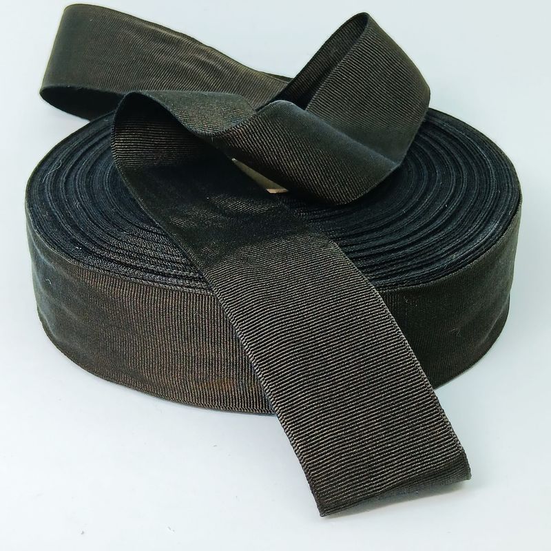 Vintage hoedenlint 40 mm polyester donker bruin