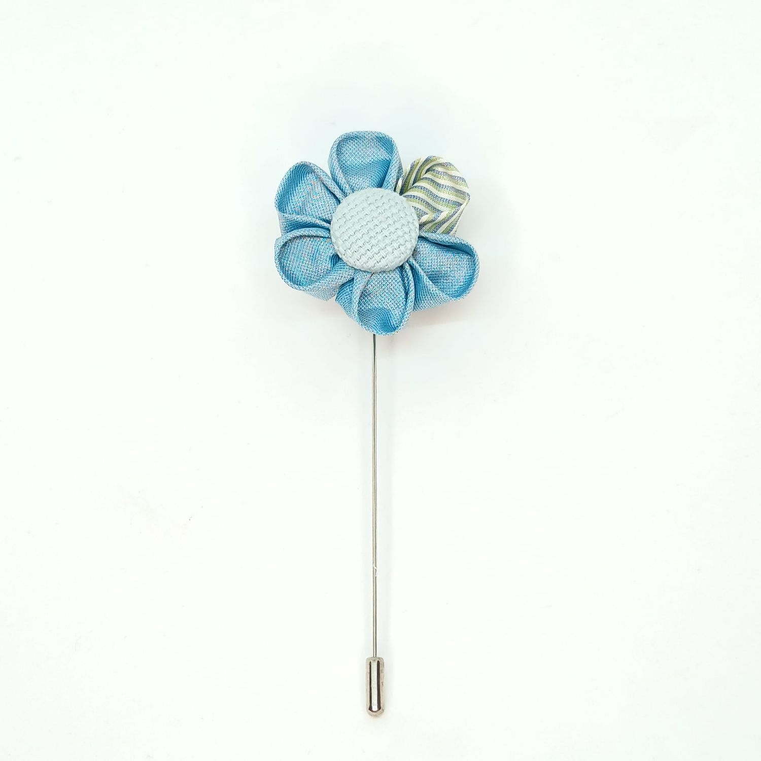 Broche boutonnière lapel speld - Kanzashi - blauw-groen Broche boutonnière lapel speld - Kanzashi - blauw-groen