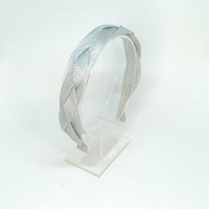 Licht blauw Sinamay Diadeem – Couture Hoofdband