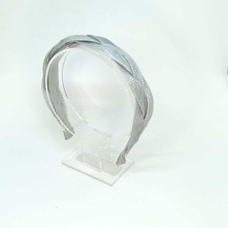 Licht blauw Sinamay Diadeem – Couture Hoofdband