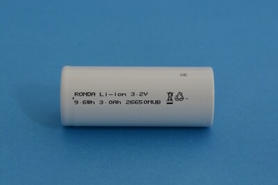 LiFePO4 Single Cell 26650 3.2V 3000mAh LiFePO4 Single Cell 26650 3.2V 3000mAh