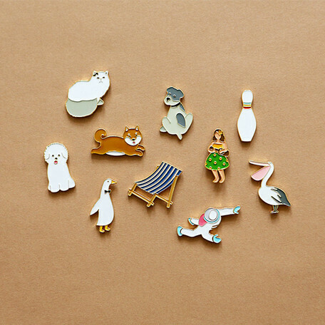 Shiba Cat Spaceman Pelican Brooches Enamel Pins