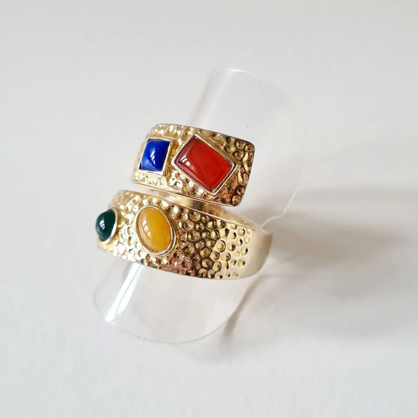 Stunning multi semi precious stone wrap ring by designer Brian Joseph Berenblut