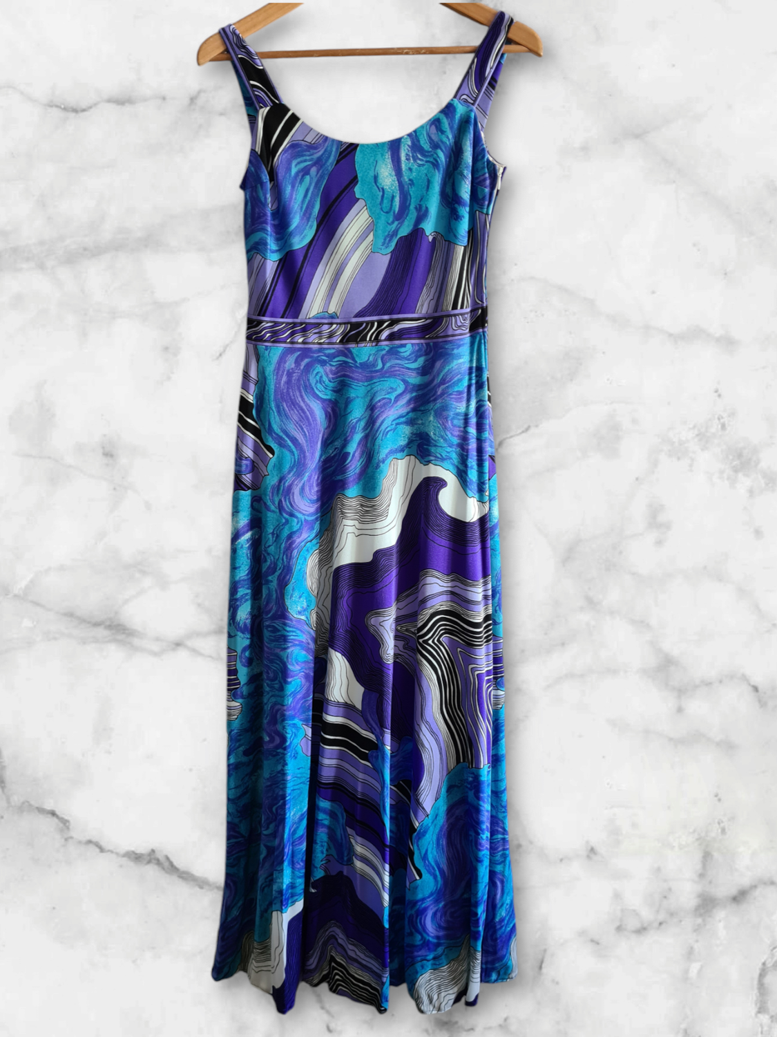 Vintage marble print maxi dress