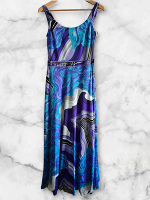 Vintage marble print maxi dress