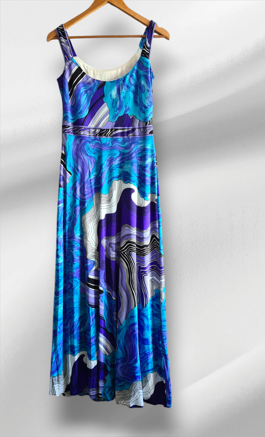 Vintage marble print maxi dress