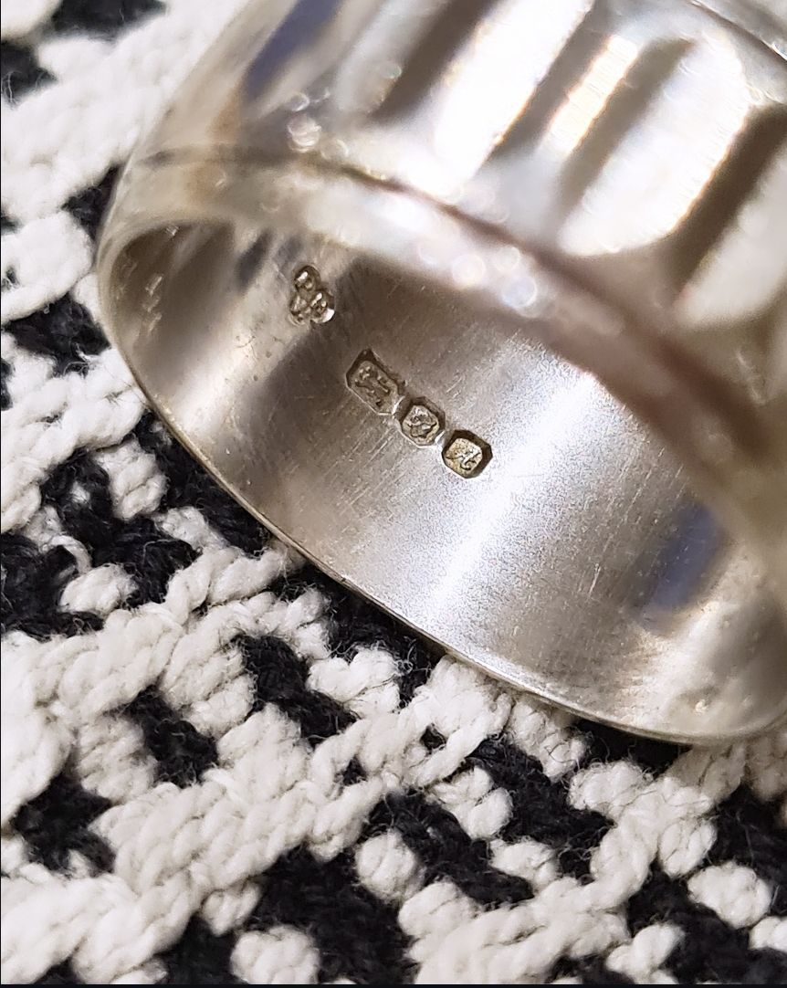 Vintage Unisex 1975 sterling silver wide band ring