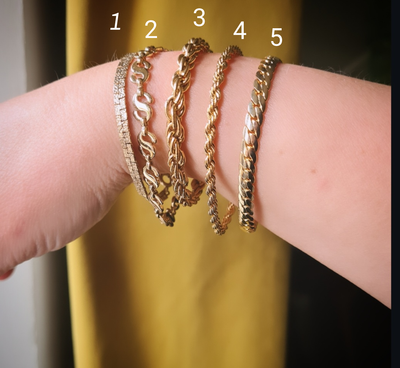 Stylish goldtone vintage bracelets