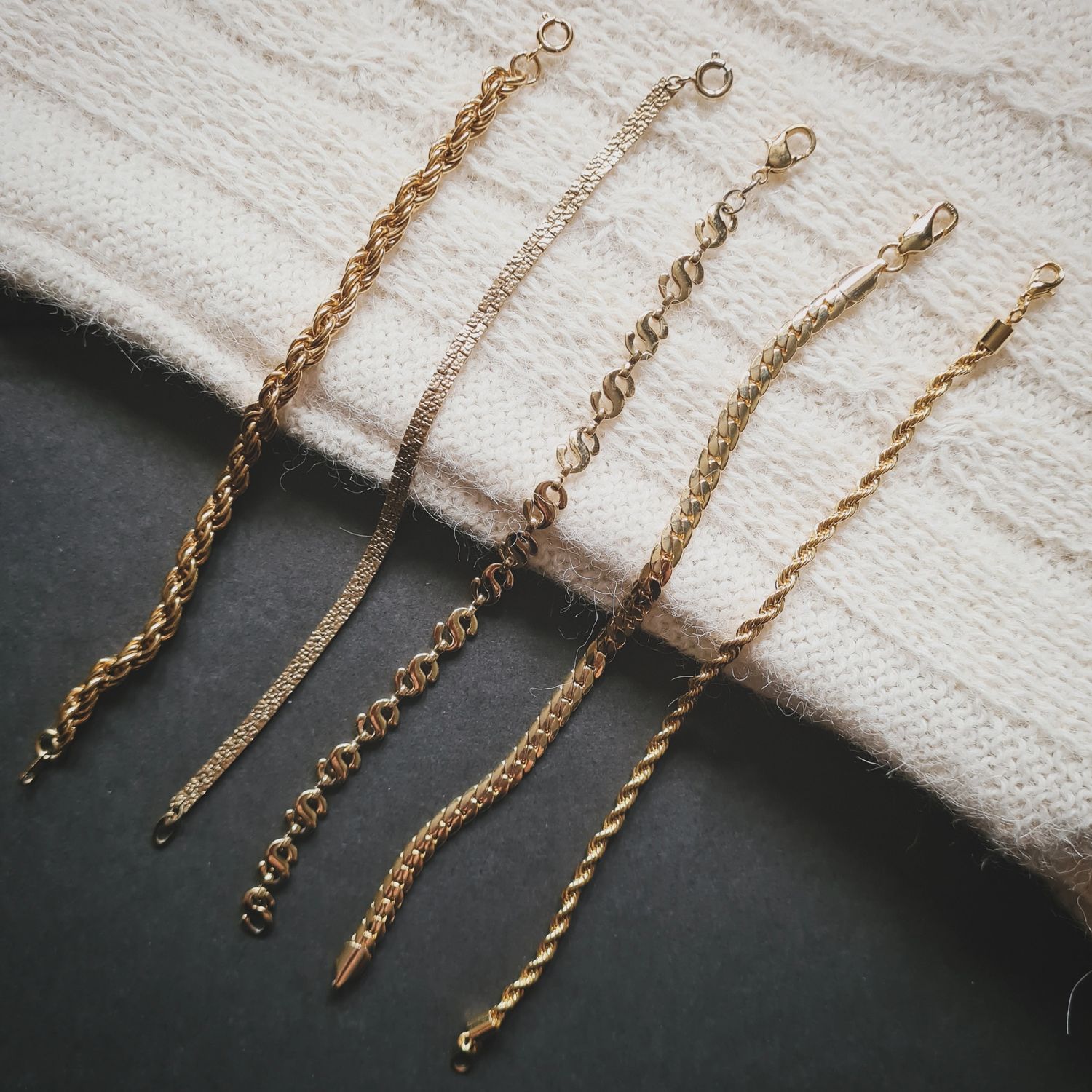 Stylish goldtone vintage bracelets