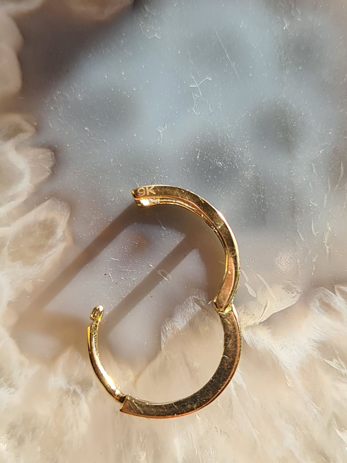 9ct gold and CZ huggy earrings