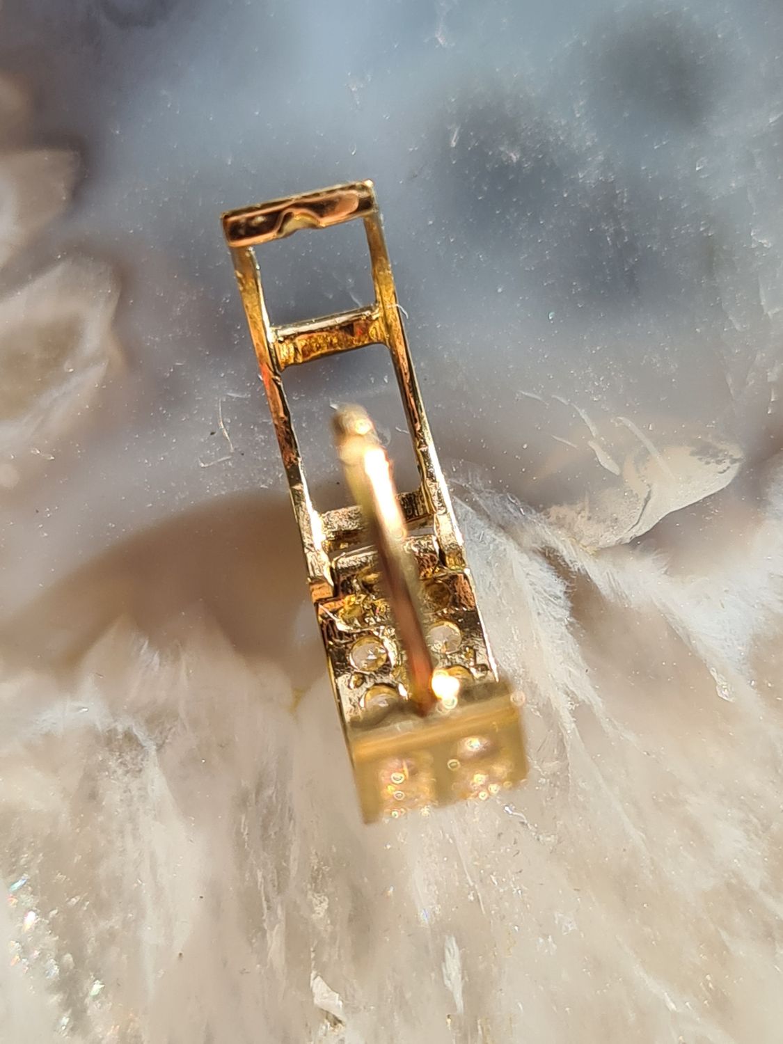 9ct gold and CZ huggy earrings