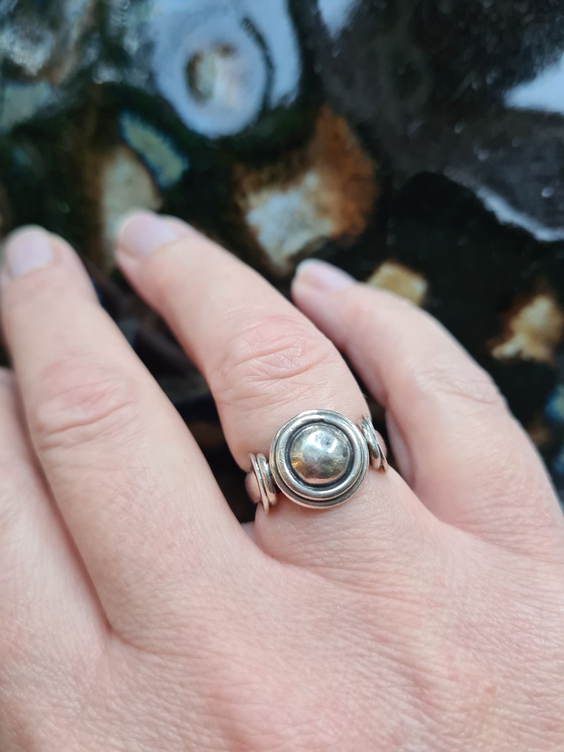 Stylish vintage sterling silver ring