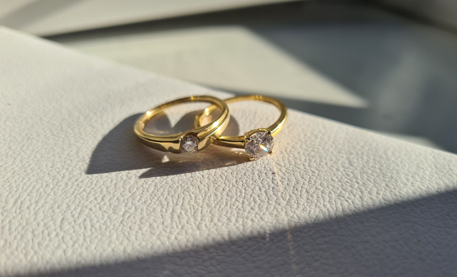Vintage solitaire gold vermeil 925 ring