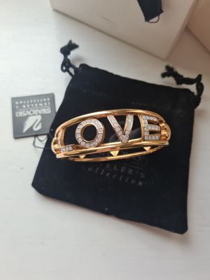 Vintage Swarovski LOVE gold tone bangle RRP £200+