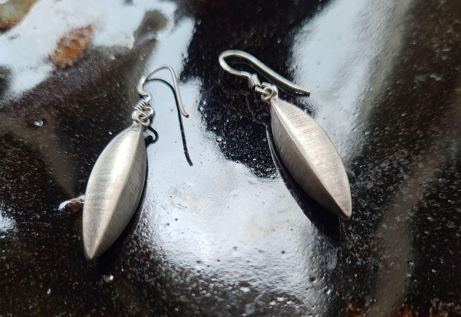 Minimalist sterling silver drop earrings
