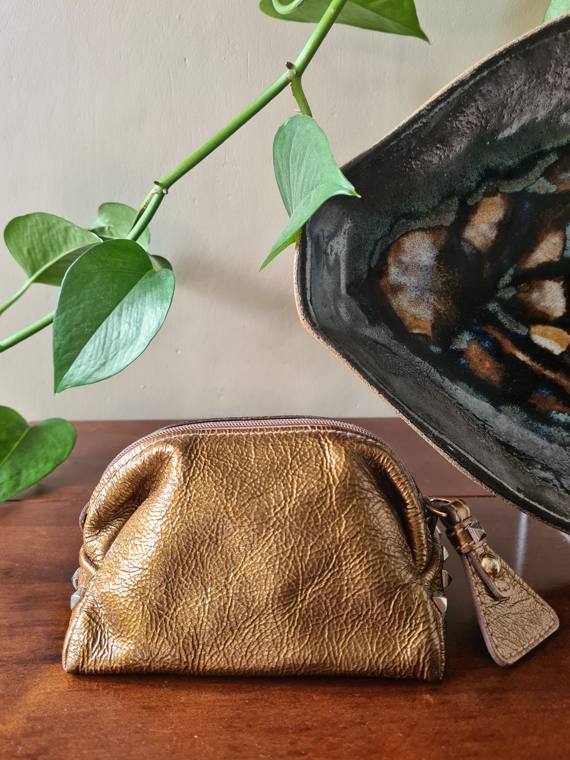 Furla leather zipped small pouch