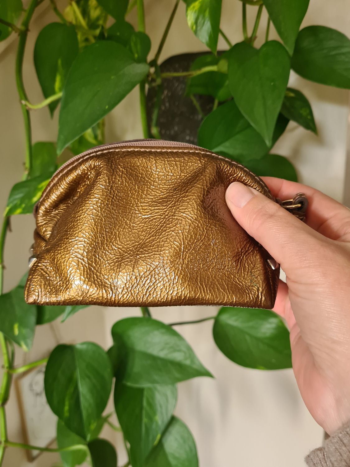 Furla leather zipped small pouch