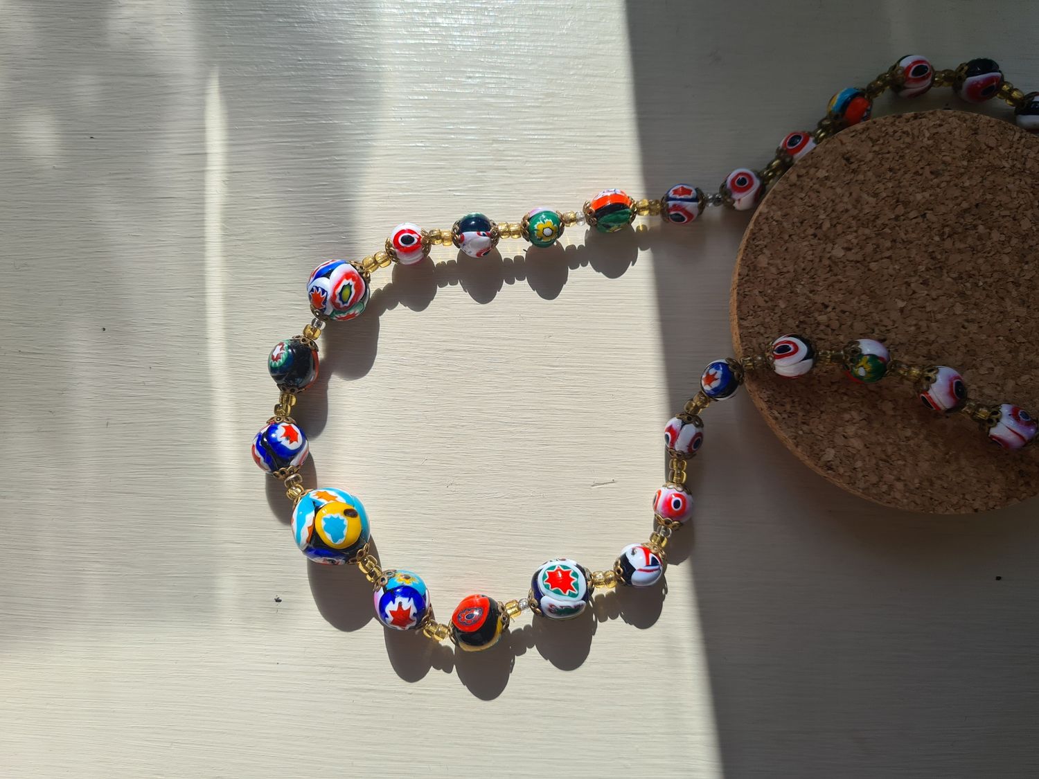 Vintage Italian Moretti Millefiori bead necklace