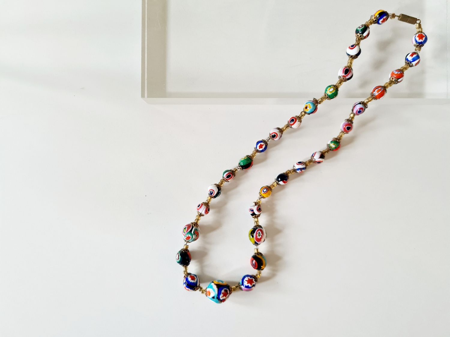 Vintage Italian Moretti Millefiori bead necklace