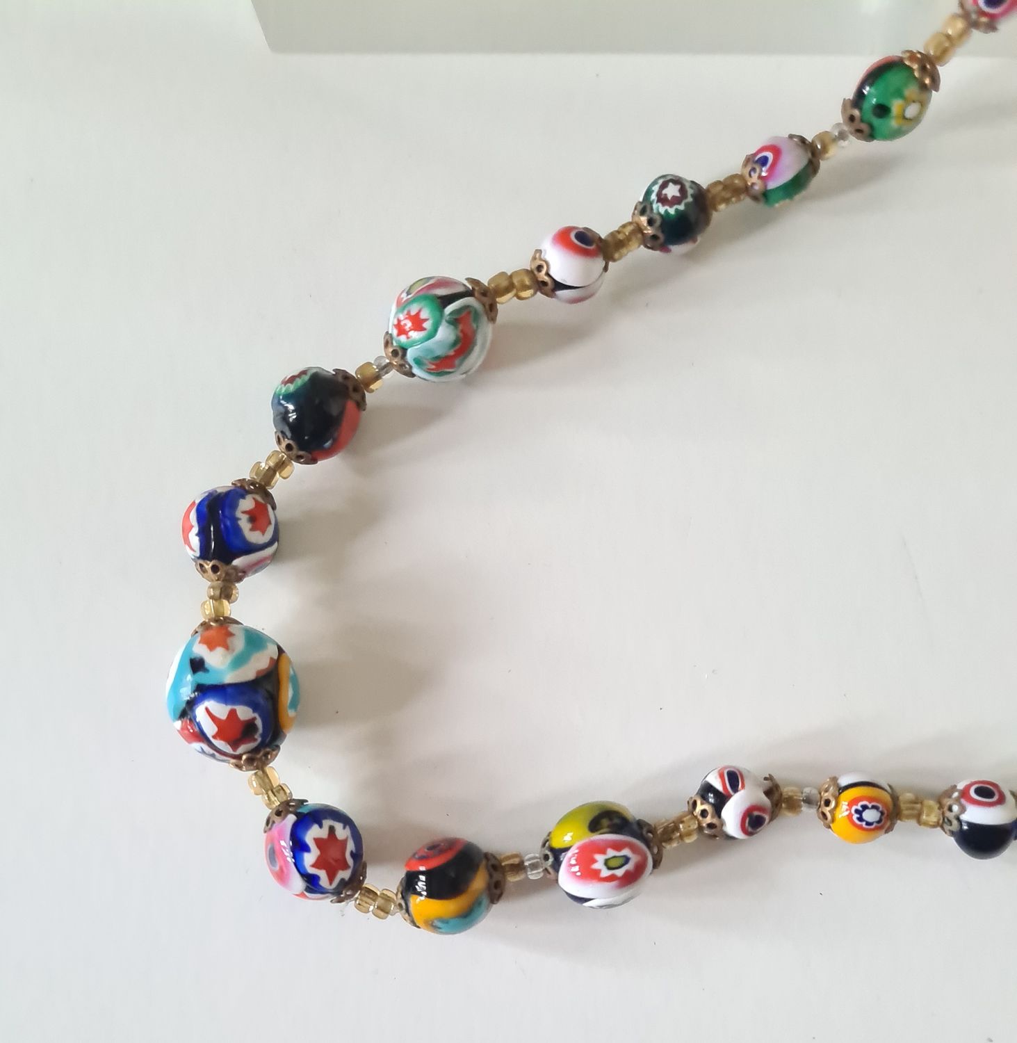 Vintage Italian Moretti Millefiori bead necklace