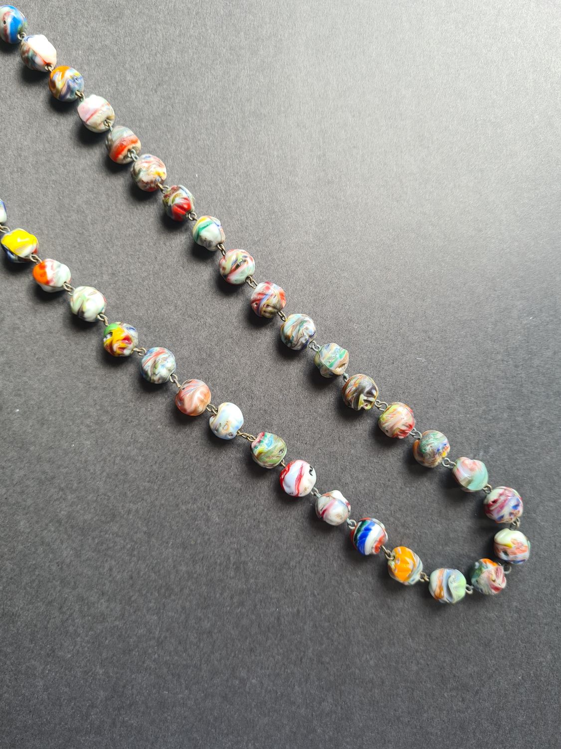 Incredible vintage Czech glass bead necklace