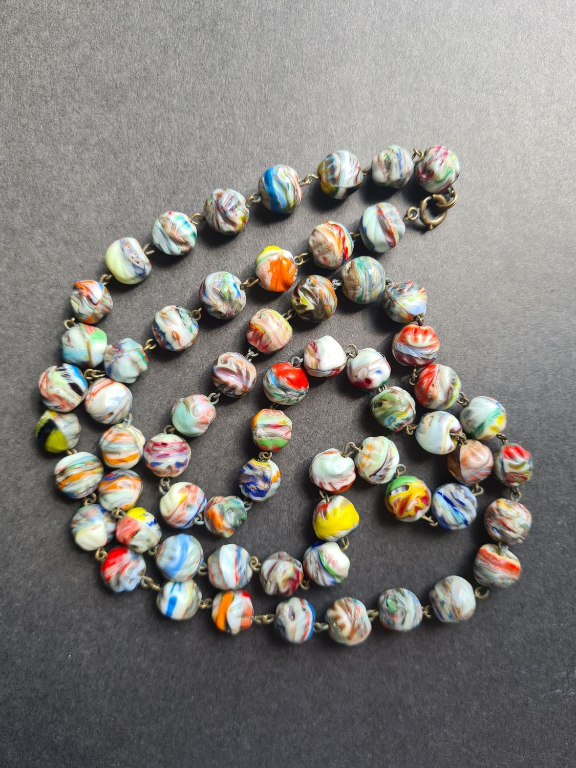 Incredible vintage Czech glass bead necklace