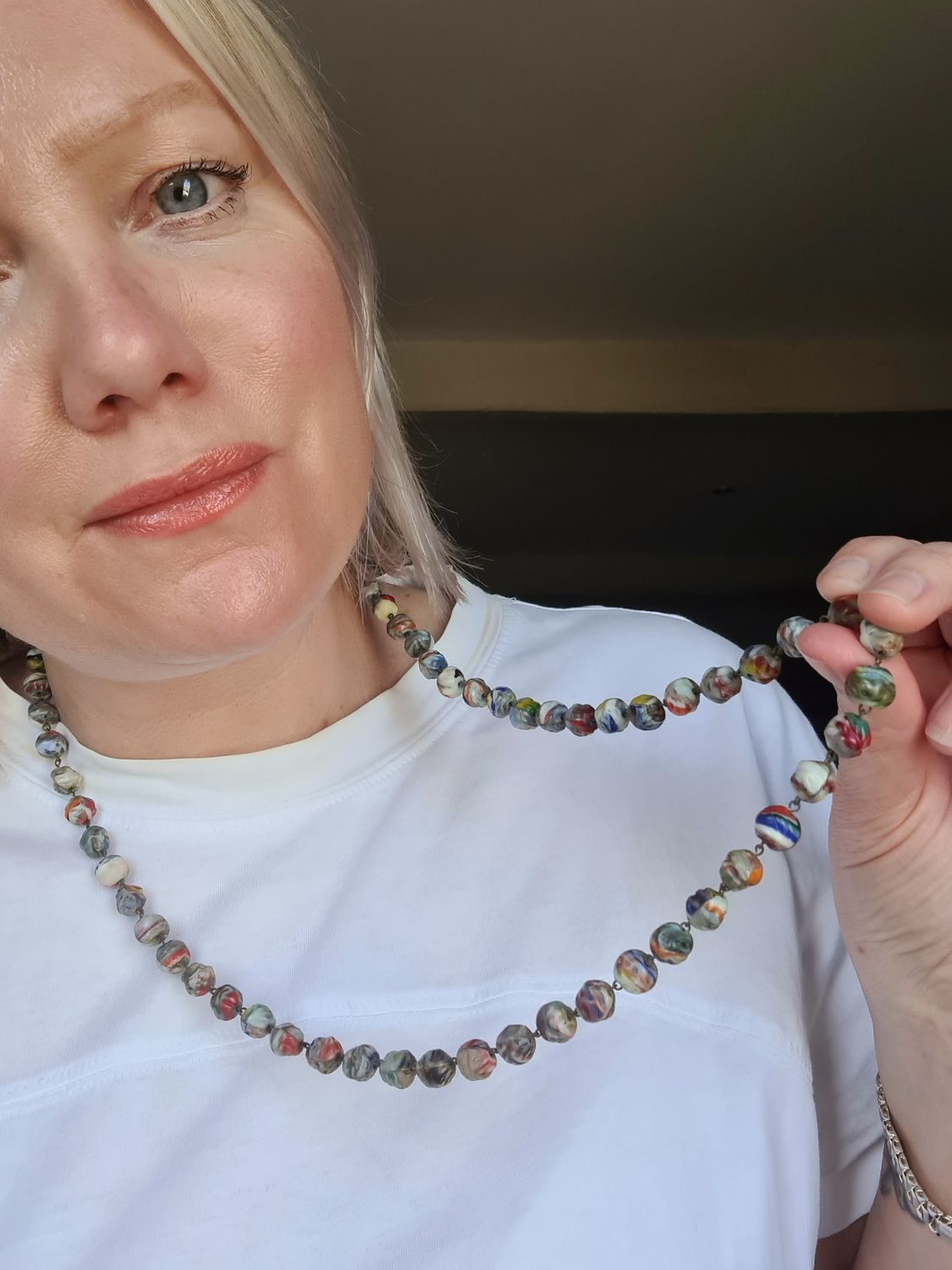 Incredible vintage Czech glass bead necklace