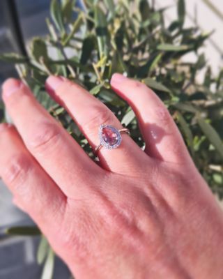 Beautiful pear shaped gemstone silver ring
