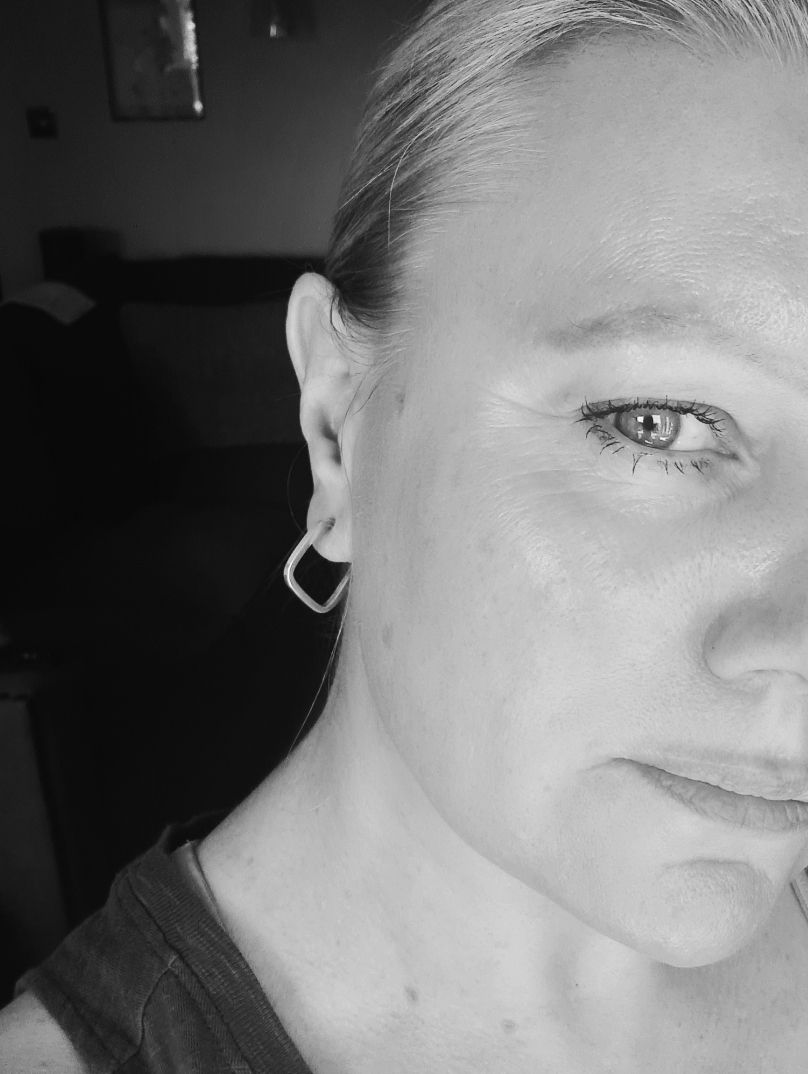 Contemporary square hoop sterling silver earrings