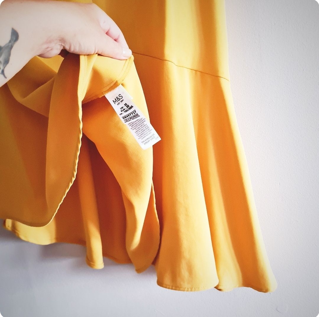 Beautiful Per Una yellow bias cut skirt