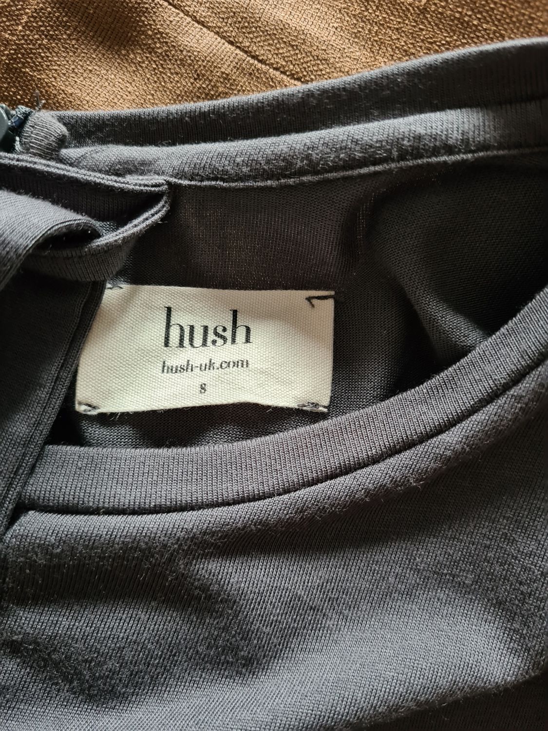 HUSH tie jersey jumpsuit in charcoal