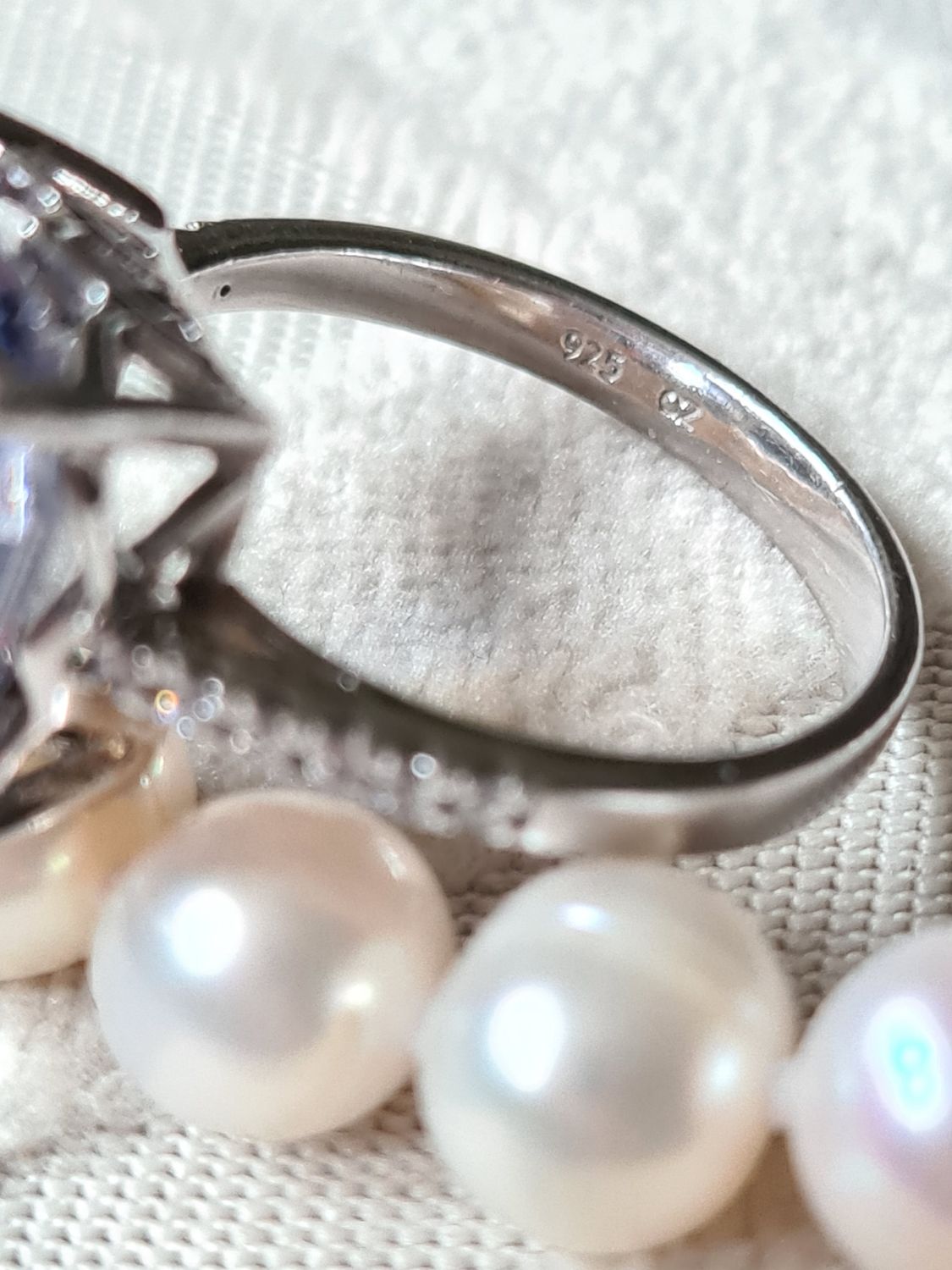 Beautiful Asscher cut crystal and silver cocktail ring