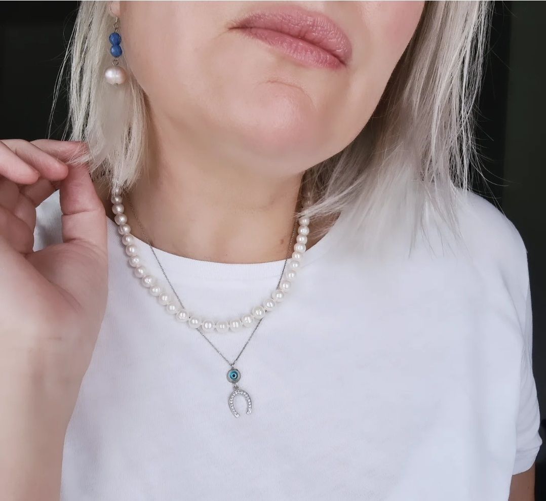 Vintage protection and good fortune silver necklace