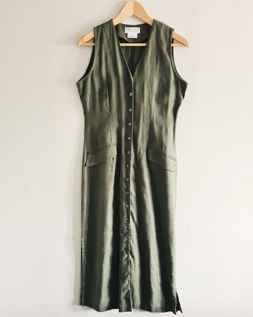 Unworn JAEGER 100% linen button through dress RRP £125