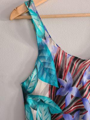 1960'/70's Incredible satin and sheer striped floral print slip dress