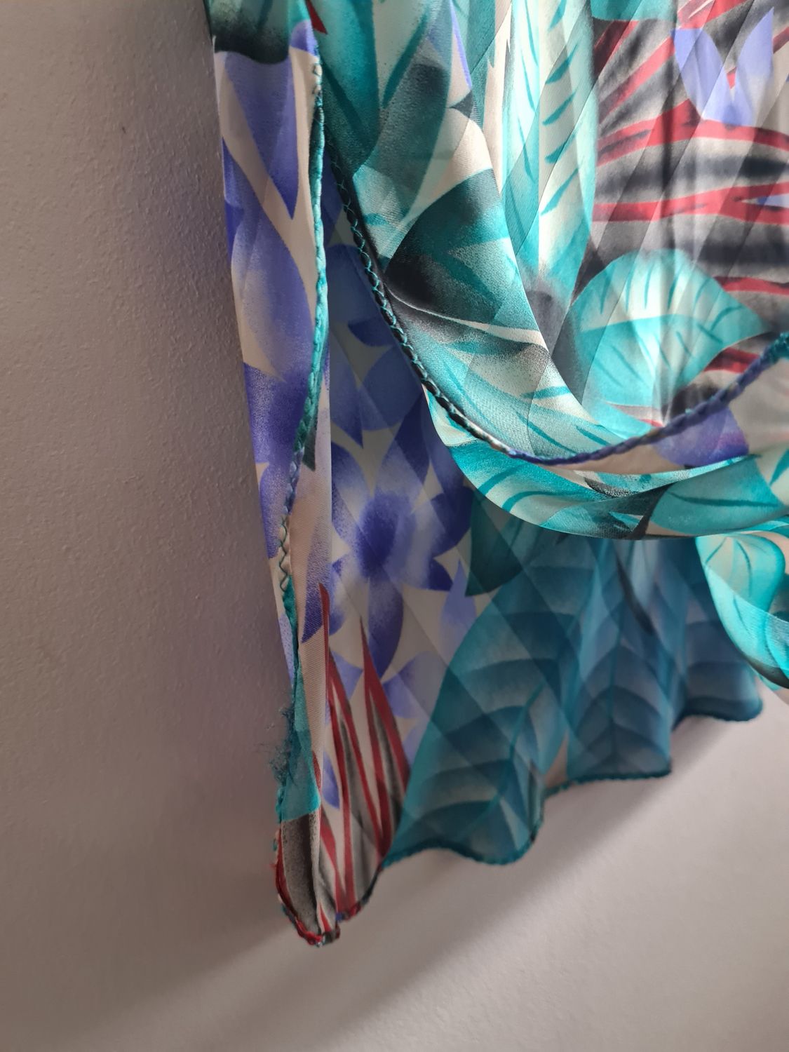 1960&#39;/70&#39;s Incredible satin and sheer striped floral print slip dress