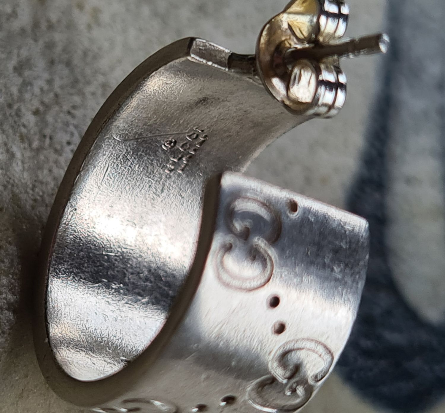 Sterling silver GG monogrammed hoops