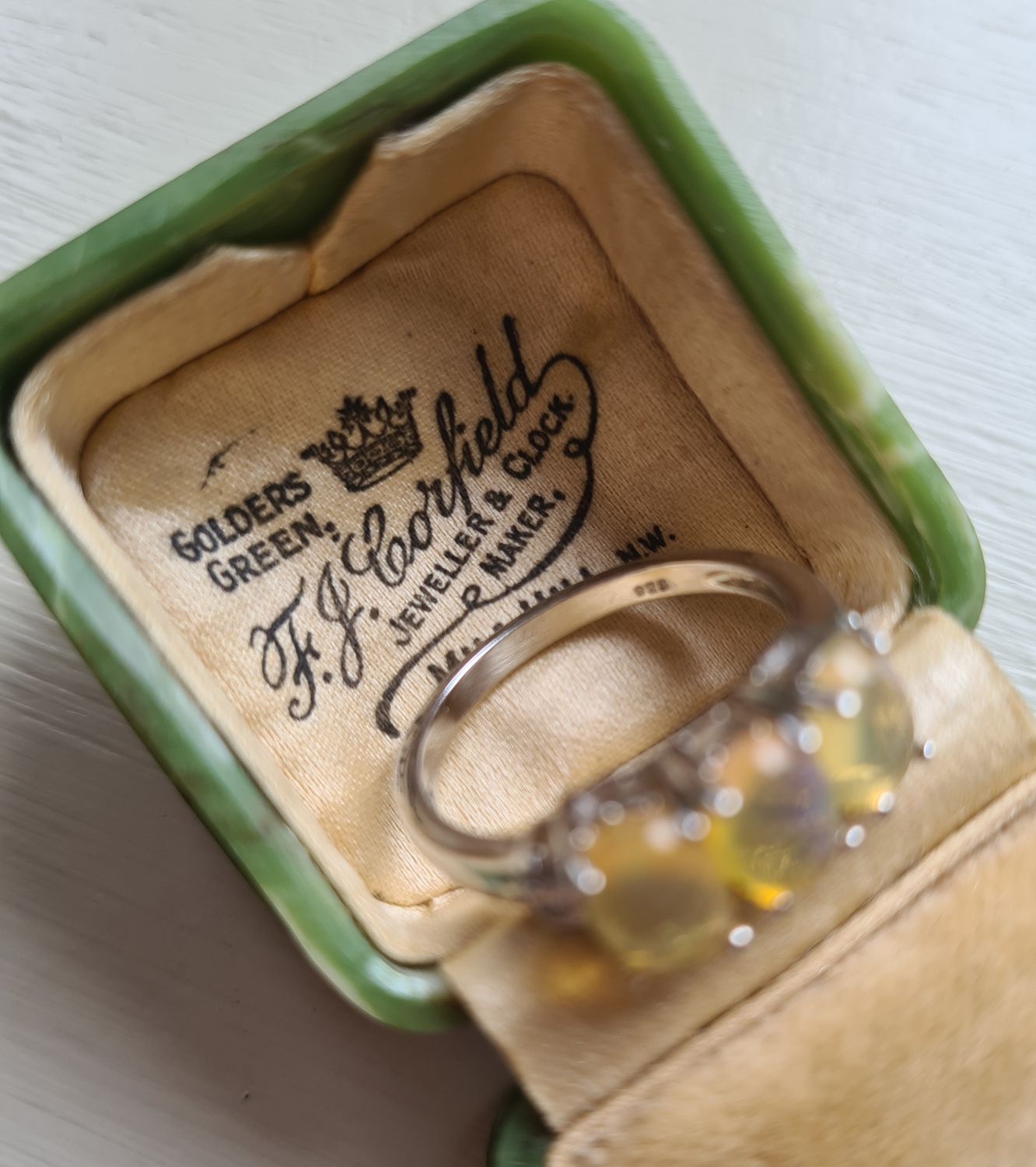 Beautiful trilogy Opal silver ring