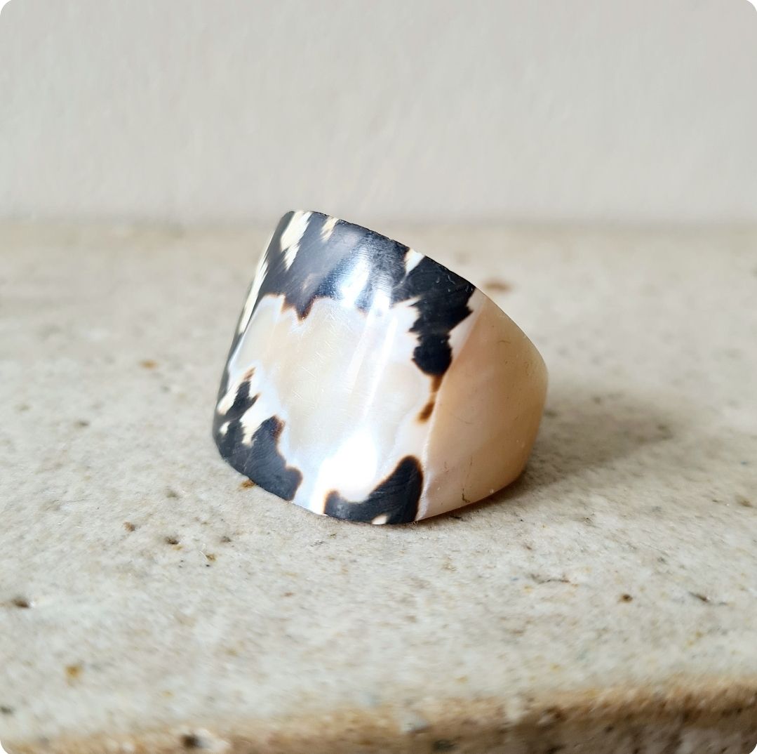 Unique Raw Mother of Pearl ring