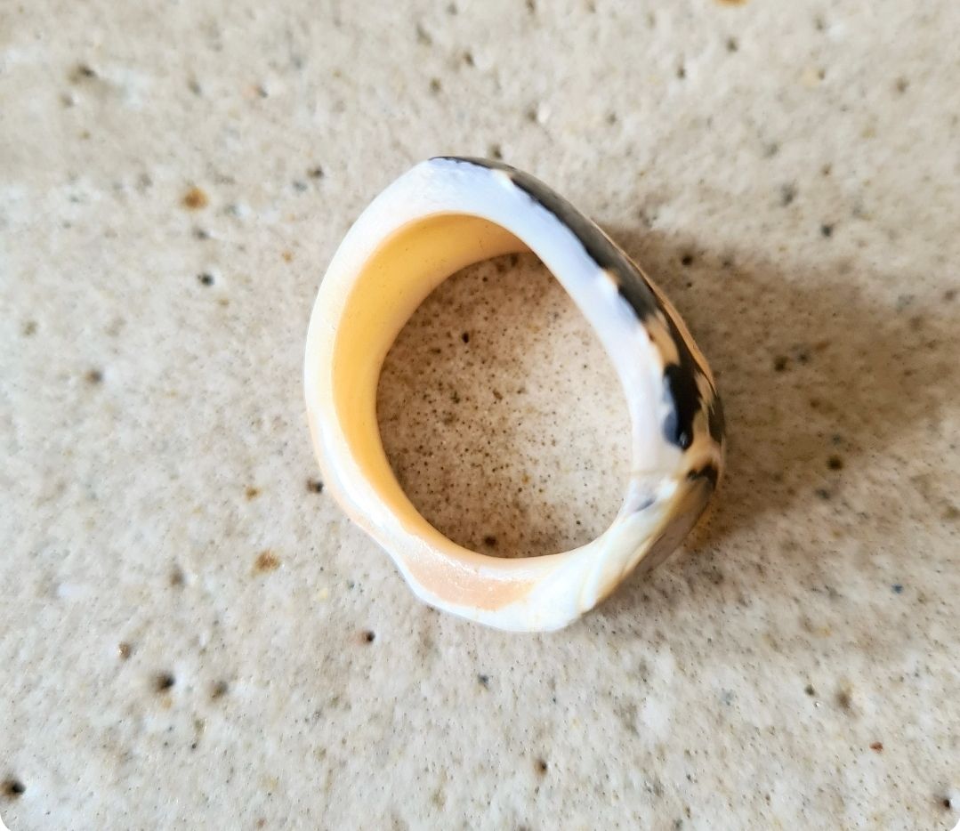 Unique Raw Mother of Pearl ring