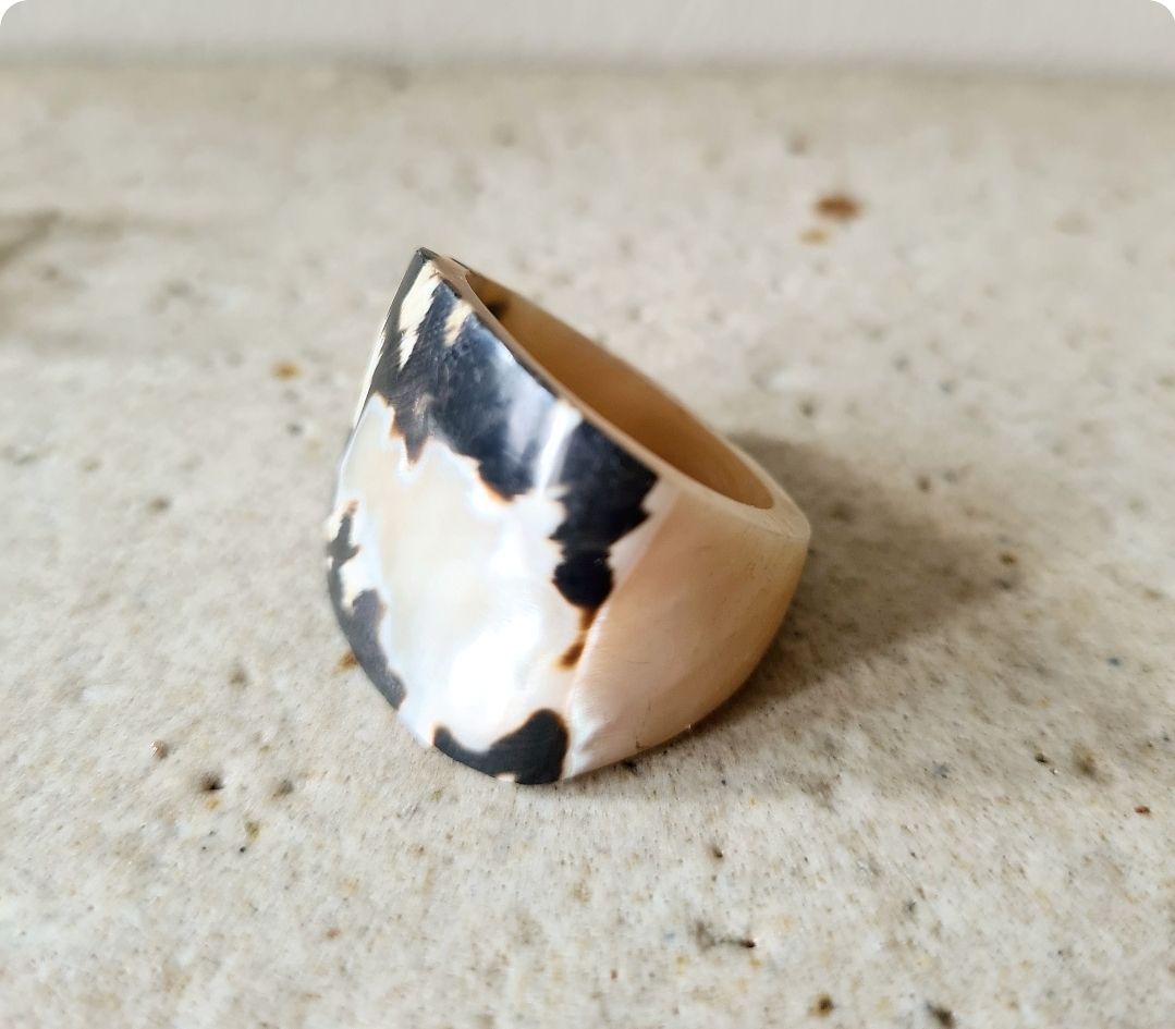 Unique Raw Mother of Pearl ring