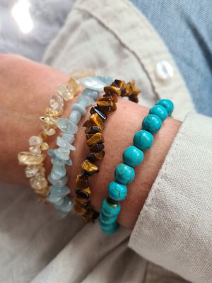 Beautiful semi precious stone stretch bracelets