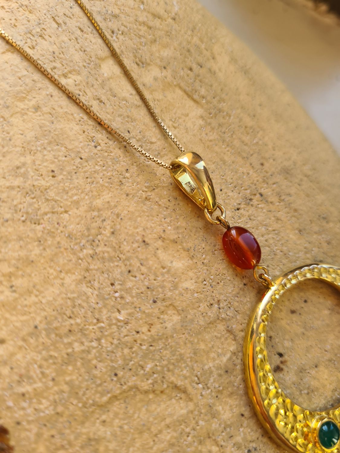 Multi semi-precious stone gold vermeil 925 necklace by designer Brian Joseph Berenblut