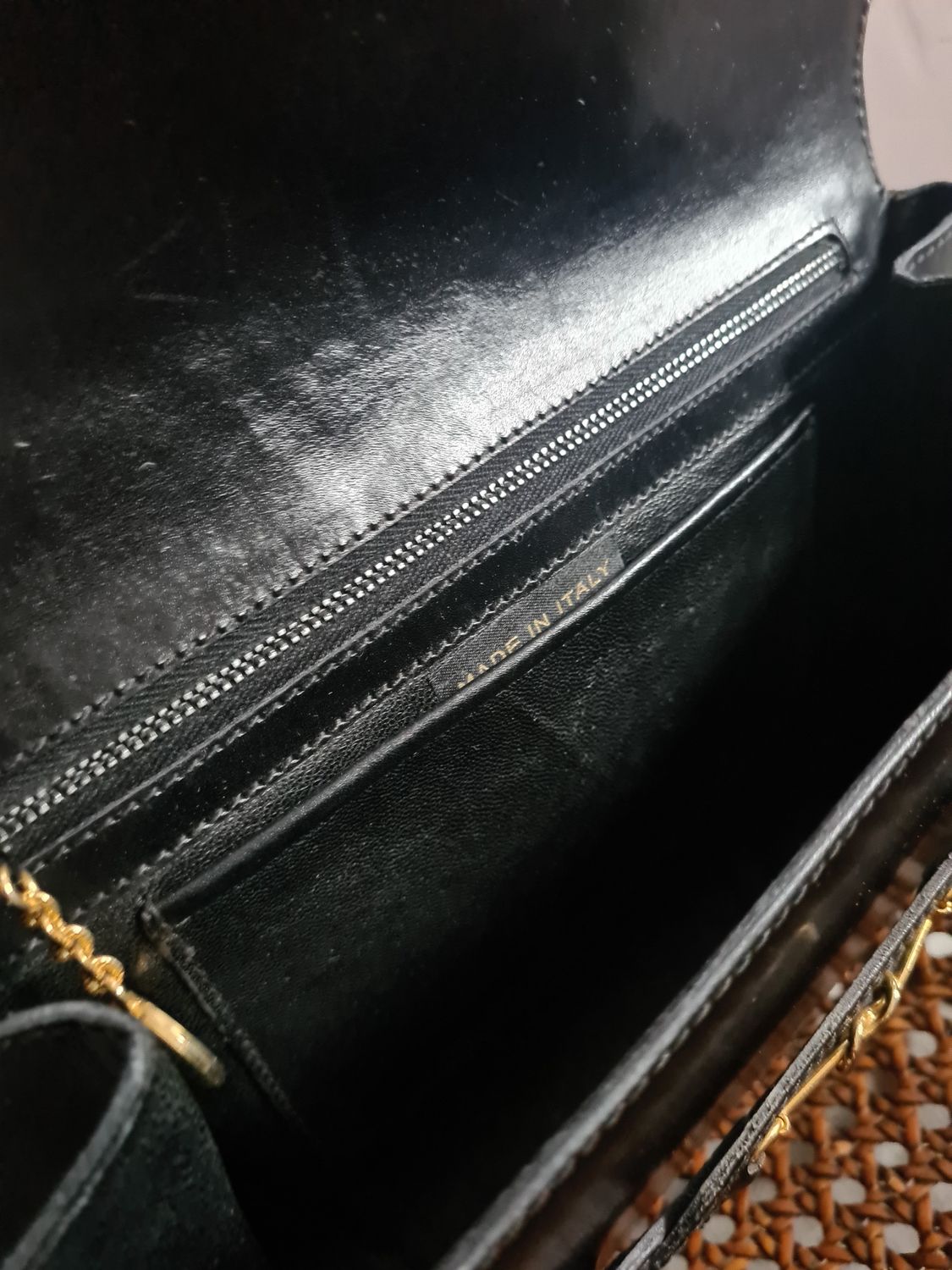 Vintage Italian leather shoulder/clutch bag