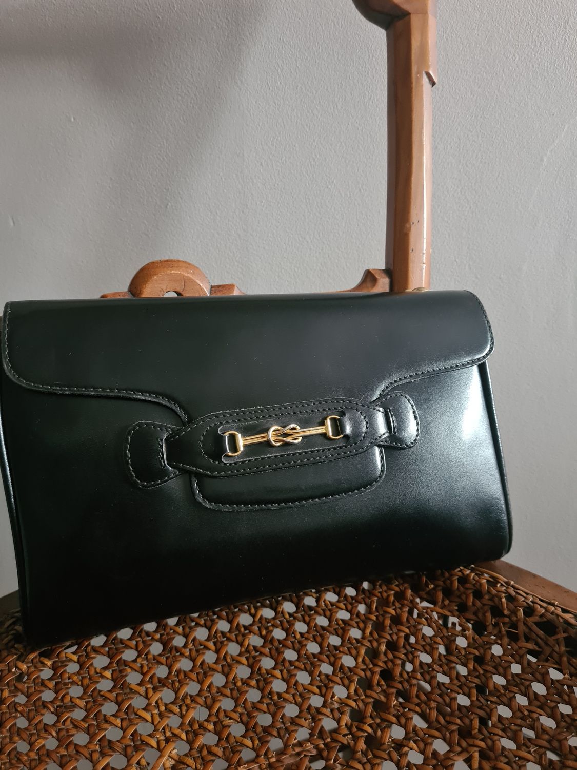 Vintage Italian leather shoulder/clutch bag