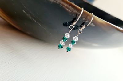 Pretty crystal drop silver earrings
